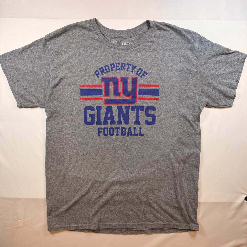 NFL NY Giants Logo Tee Short Sleeve Gray T Shirt Size Large